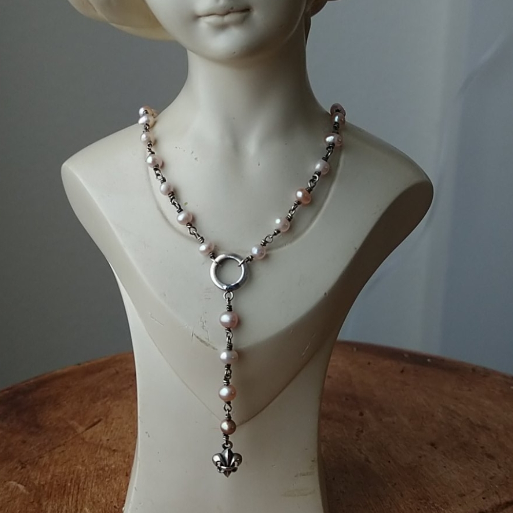 Vintage Sterling Silver Pearl necklace